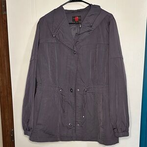 NWOT Gallery Women's Metallic (Reflective) Purple Utility Jacket
